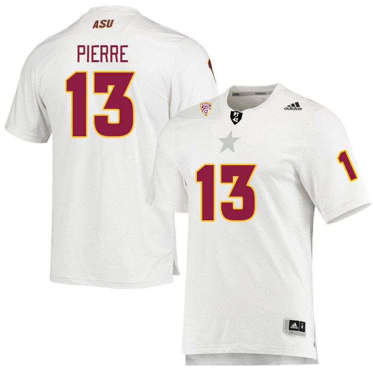 Men #13 Bryce Pierre Arizona State Sun Devils College Football Jerseys Stitched Sale-White - Click Image to Close